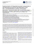 Implementation of integrated ecosystem assessments in the International Council for the Exploration of the Sea – conceptualizations, practice, and progress